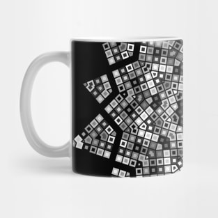 Star Burst Kaleidoscope | Geometric Hexagon Pattern White Black Mug